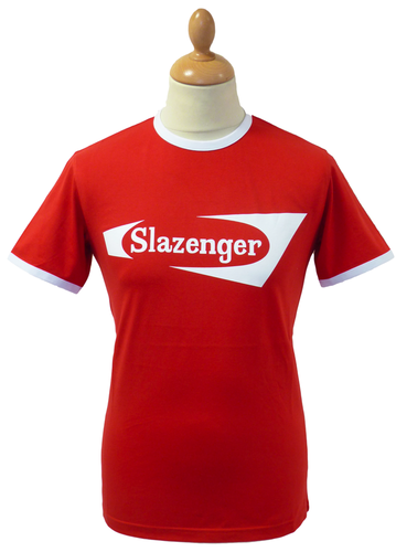 50s Logo T-Shirt | SLAZENGER HERITAGE GOLD Retro Indie Mod Ringer Tee