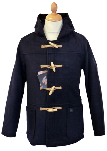 GABICCI VINTAGE Arlington Duffle Coat | Retro Mod Sherpa Navy Jacket