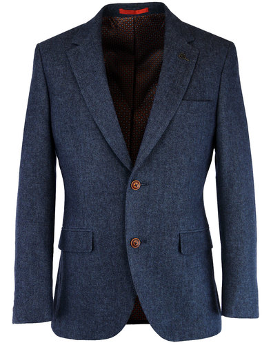 GIBSON LONDON Mod 2 Button Herringbone Suit Jacket