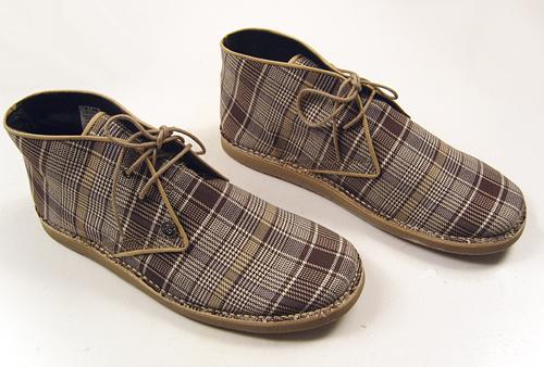 'CROWLEY' - MOD DOGTOOTH TARTAN DESERT BOOTS BY IKON ORIGINALS 'The Crowley - A Classic Remade' Another Mod