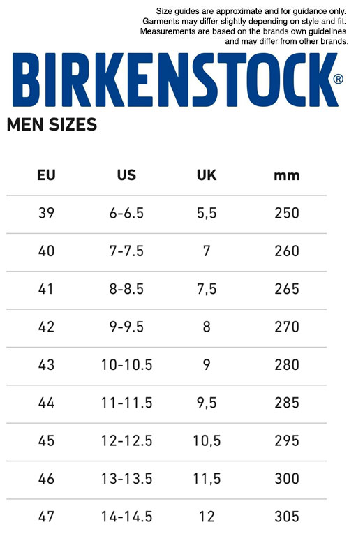 Birkenstock Size Chart Eu The Chart