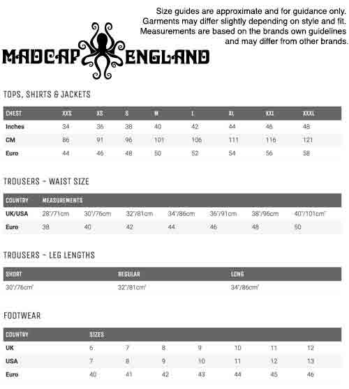 Madcap England Men's Size Guide