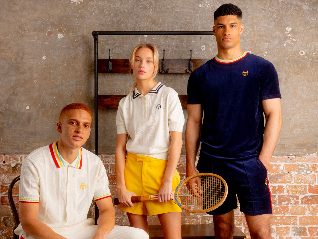 Sergio Tacchini Models wear retro t-shirts, polos and tracktops