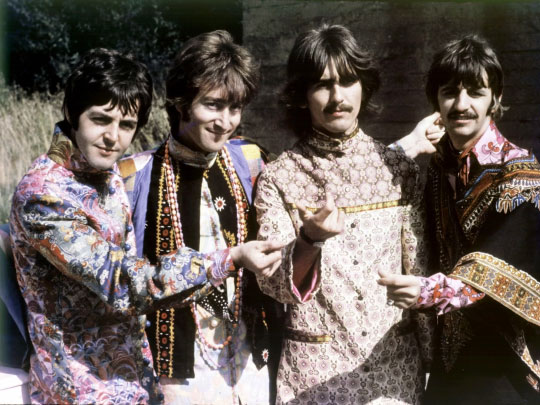 The Beatles wearing Apple Boutique Clothing designed by The Fool