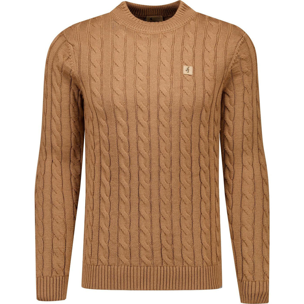 Gabicci Vintage Temor Cable Knit Jumper in Nutmeg