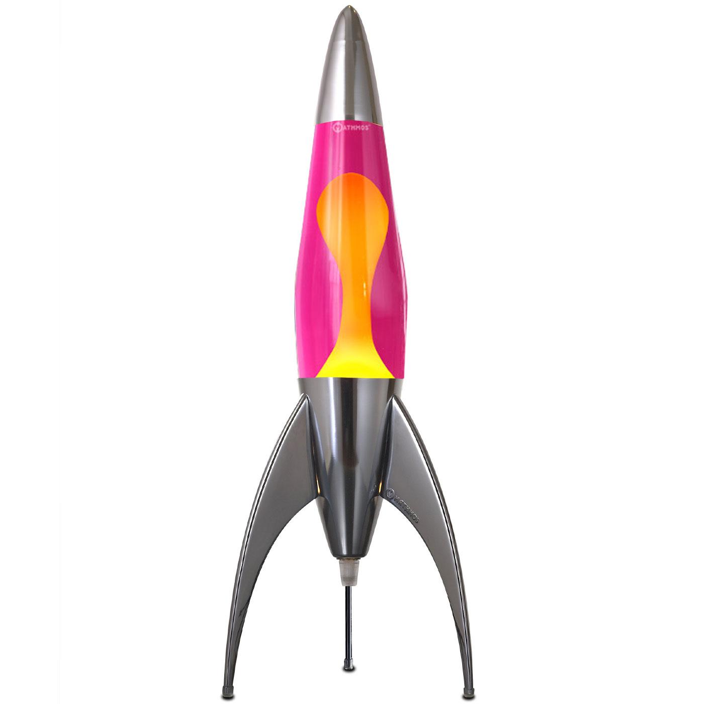 Mathmos Telstar Rocket Lava Lamp in Pink/Yellow