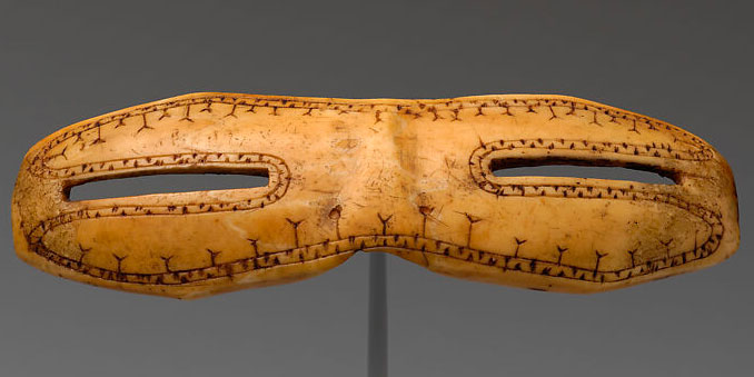 Prehistoric snow goggles made from Walrus ivory