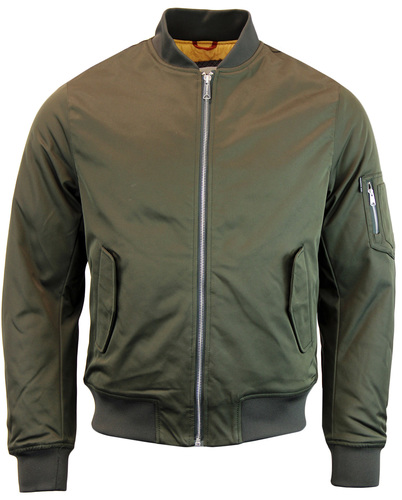 BEN SHERMAN MA1 Retro Indie Mod Bomber Jacket in Forest