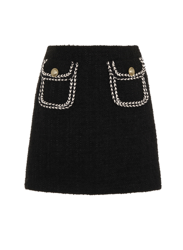 DARLING Cece Retro Mod 60s Vintage Mini Skirt in Black