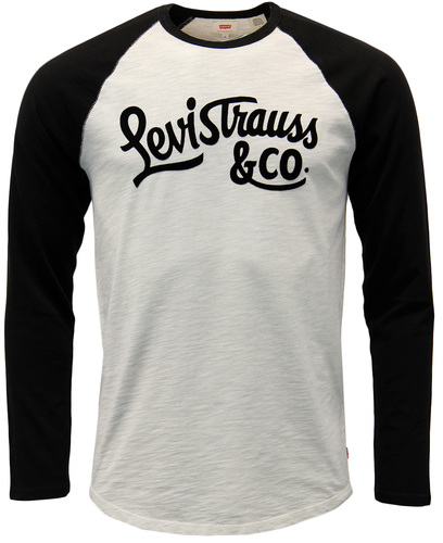 LEVI'S® Retro Indie Raglan Logo Baseball T-Shirt in Grey