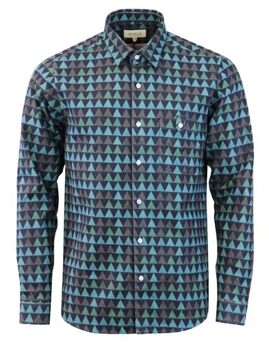 AFIELD Tab Retro 70s Abstract Mountains Brushed Flannel Overshirt