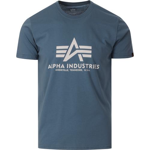 ALPHA INDUSTRIES Men's Retro 90s Logo Tee in Airforce Blue