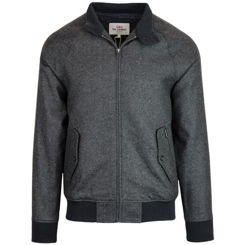 BEN SHERMAN Retro 60s Mod Wool Harrington Jacket in Grey