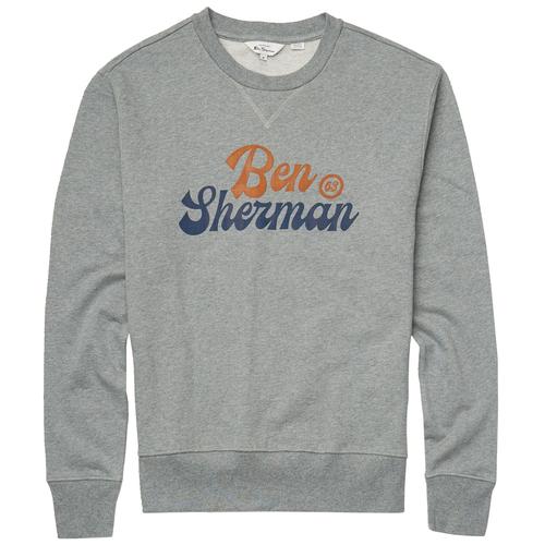 BEN SHERMAN Men's Retro Sport Logo Sweatshirt in Steel