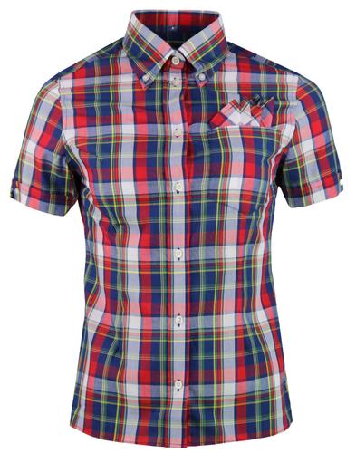 BRUTUS TRIMFIT Women's Mod Madras Check Shirt in Red