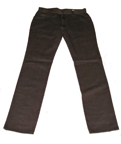 Vintage Mod drainpipe style ladies trouser. Dark Brown canvas with mat