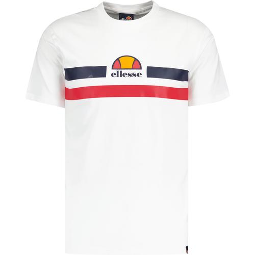 ELLESSE APREL Retro 1970s Chest Stripe Logo T-shirt in White