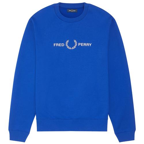 FRED PERRY Men's Graphic Chest Logo Sweatshirt in Regal