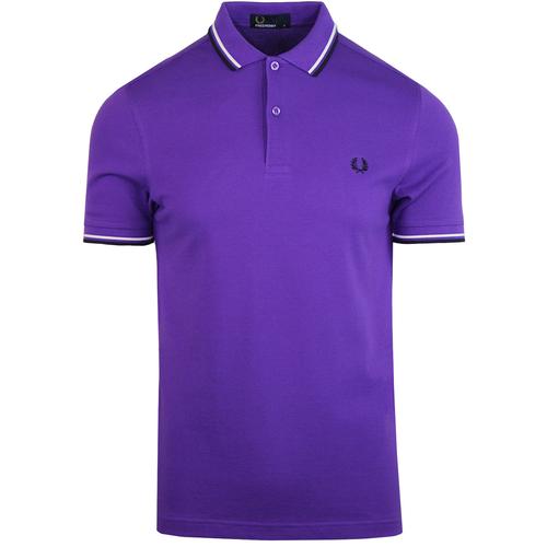 FRED PERRY M3600 Retro Mod Twin Tipped Polo Shirt Purple