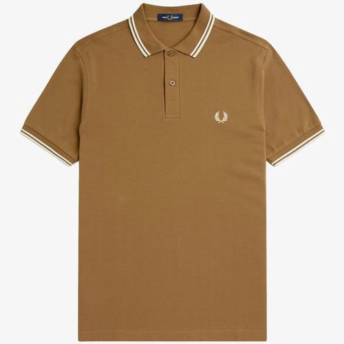 Fred Perry M3600 Mod Twin Tipped Polo Shirt Stone White Ecru