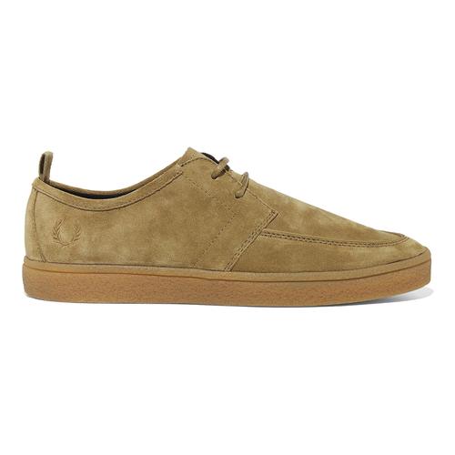 FRED PERRY 'Shield' Suede Crepe Sole Trainers in Almond