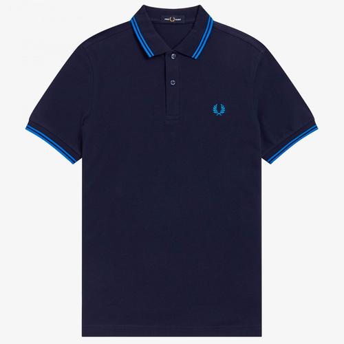 FRED PERRY M3600 P38 Twin Tipped Mod Polo Top in Dark Carbon