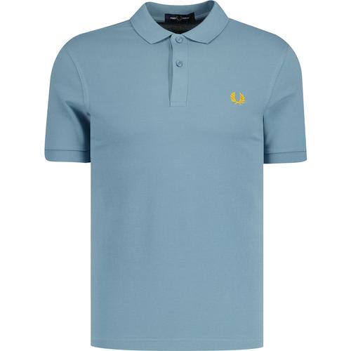 FRED PERRY Men's Retro Slim Fit Pique Polo Shirt in Ash Blue