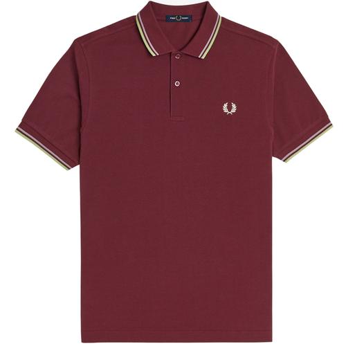 FRED PERRY M3600 Twin Tipped Pique Polo in Aubergine