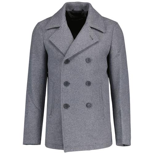 French Connection Double Breasted Mod Peacoat in Light Grey