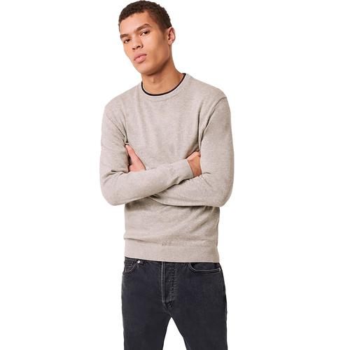 FRENCH CONNECTION Double Collar Knitted Jumper in Grey