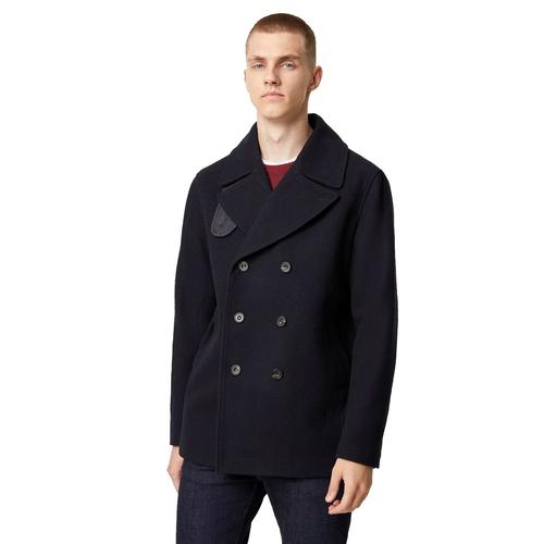 FRENCH CONNECTION Mens Classic 60s Mod Reefer Peacoat in Ink