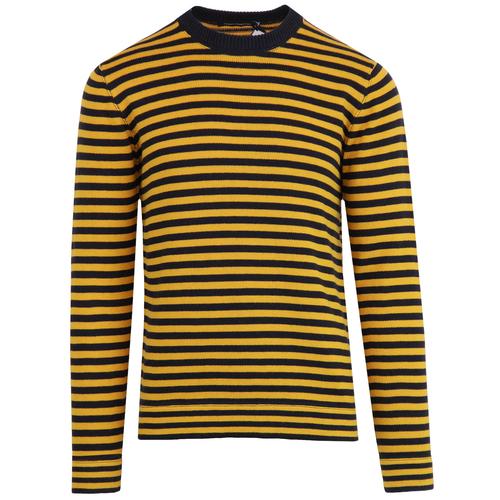 FRENCH CONNECTION Retro Mod Knit Stripe Jumper Yellow