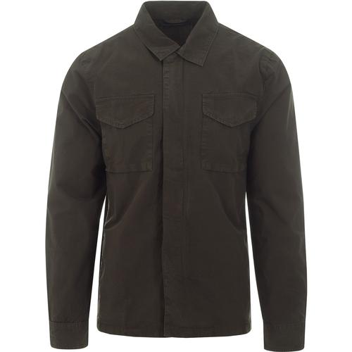 FRENCH CONNECTION Retro Military Overshirt In Loden Green