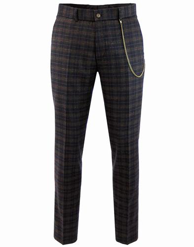 Towergate GIBSON LONDON Mod Tartan Suit Trousers