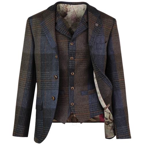 GIBSON LONDON Mod Check Matching Blazer & Waistcoat