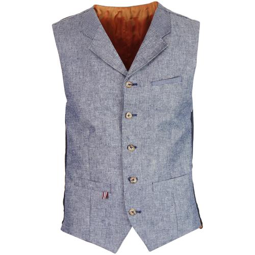 Tyburn GIBSON LONDON Mod 60s Mod Linen Waistcoat