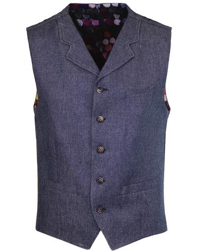 Tyburn GIBSON LONDON Mod Oxford Twill Waistcoat