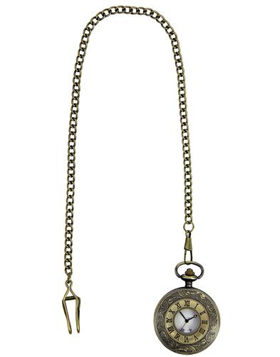GIBSON LONDON Vintage Ornate Pocket Watch w/ Chain