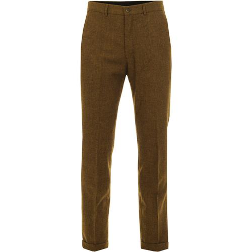 GIBSON LONDON Mod Puppytooth Trousers (Old Gold)