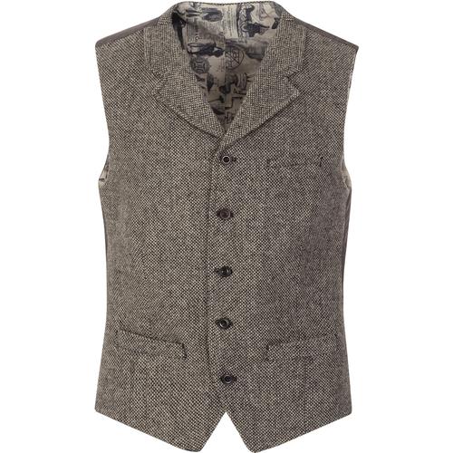 GIBSON LONDON Grey Shetland Birdseye Waistcoat