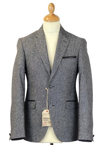 Gibson London Retro Mod 3 Piece Suit in Grey Donegal. Retro Mod Suits.