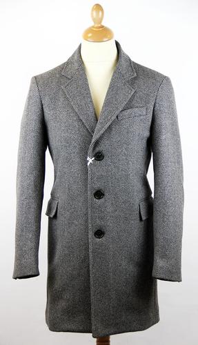 GLOVERALL Chesterfield 3423 Retro Mod Herringbone Overcoat Jacket