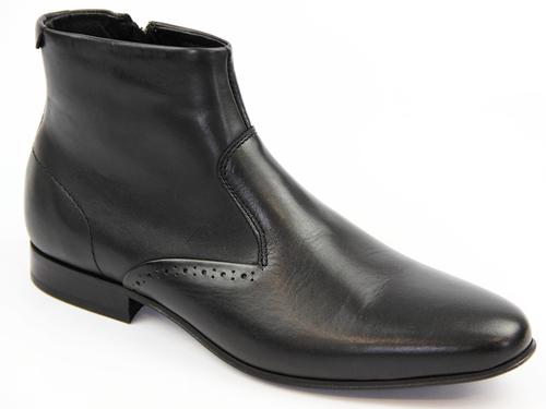 H by HUDSON Stalling Retro 60s Mod Brogue Side Zip Chelsea Boots