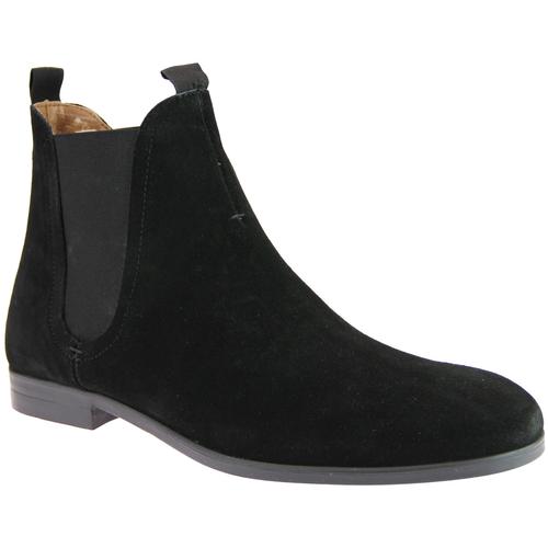HUDSON Atherstone Retro Mod Suede Chelsea Boots in Black