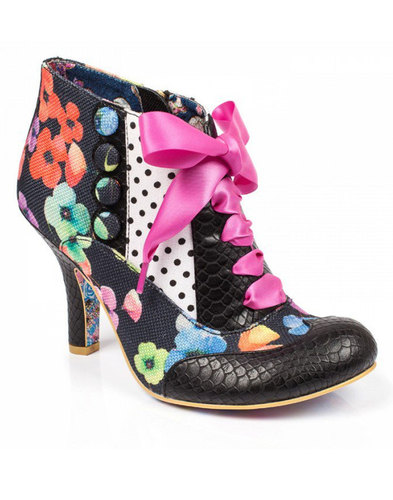 Blair Elfglow IRREGULAR CHOICE Heel Ankle Boots Black and White