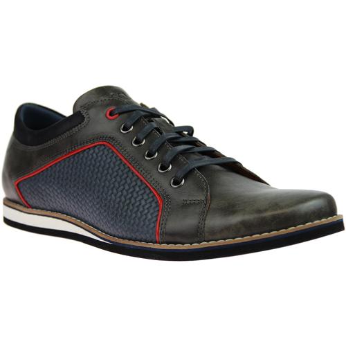 LACUZZO Retro Weave Northern Soul Trainer Shoes in Grey