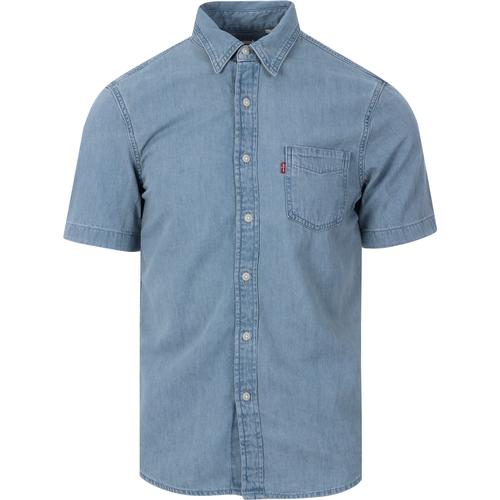 LEVI'S SS Classic 1 Pocket Denim Shirt in Red Cast Stone