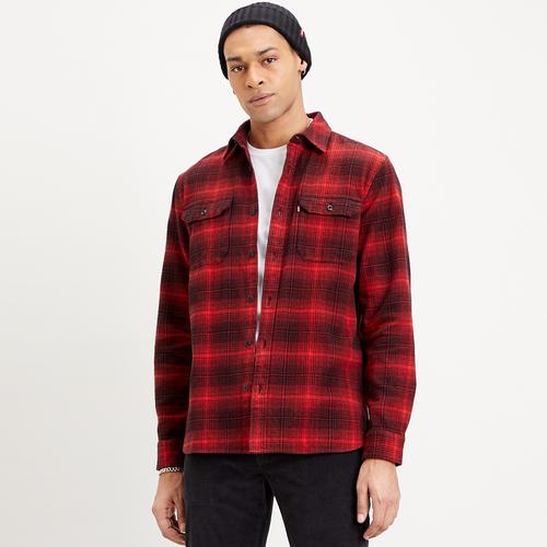 LEVI'S 'Jackson' Check Worker Overshirt in Molten Lava