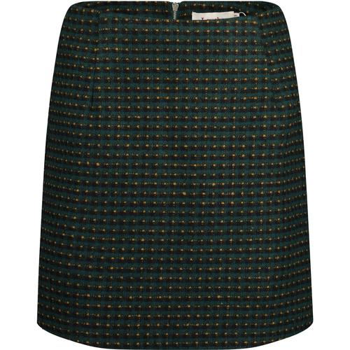 Aubin Louche Retro Cottage Check Mini Skirt Green