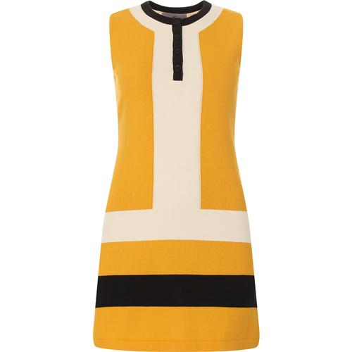 MADCAP ENGLAND Lantana 1960s Mod Knitted Dress in Amber